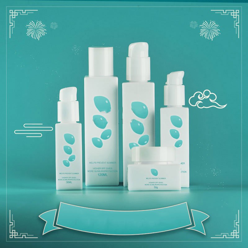 Square Empty 50g Opaque Porcelain White Glass Cream Jar 30ml 50ml 60ml 100ml 120ml Opal Glass Serum Pump Lotion Bottles
