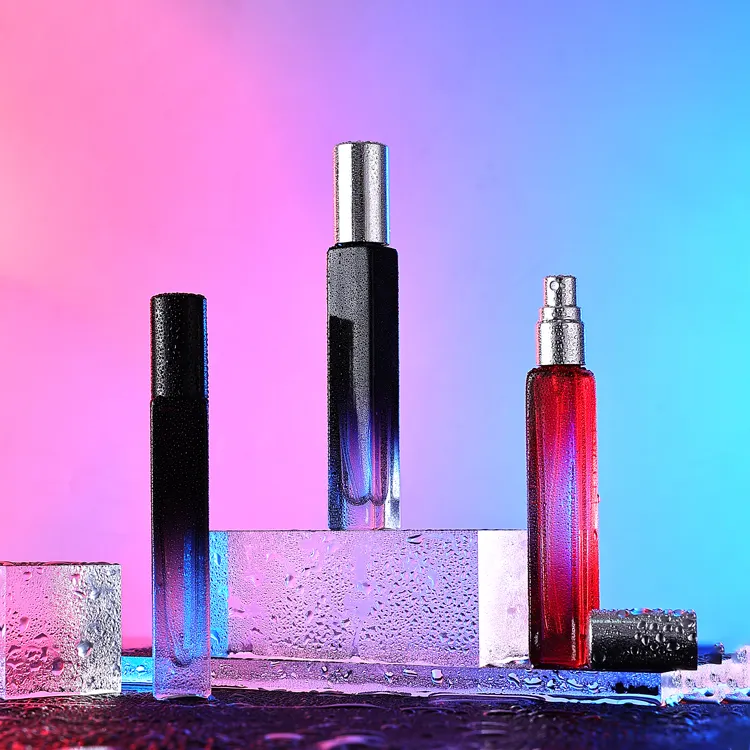 20ml 15ml 10ml 5ml gradient perfume refill bottle portable mini refillable empty long thin glass perfume spray bottle