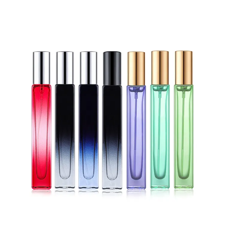 20ml 15ml 10ml 5ml gradient perfume refill bottle portable mini refillable empty long thin glass perfume spray bottle