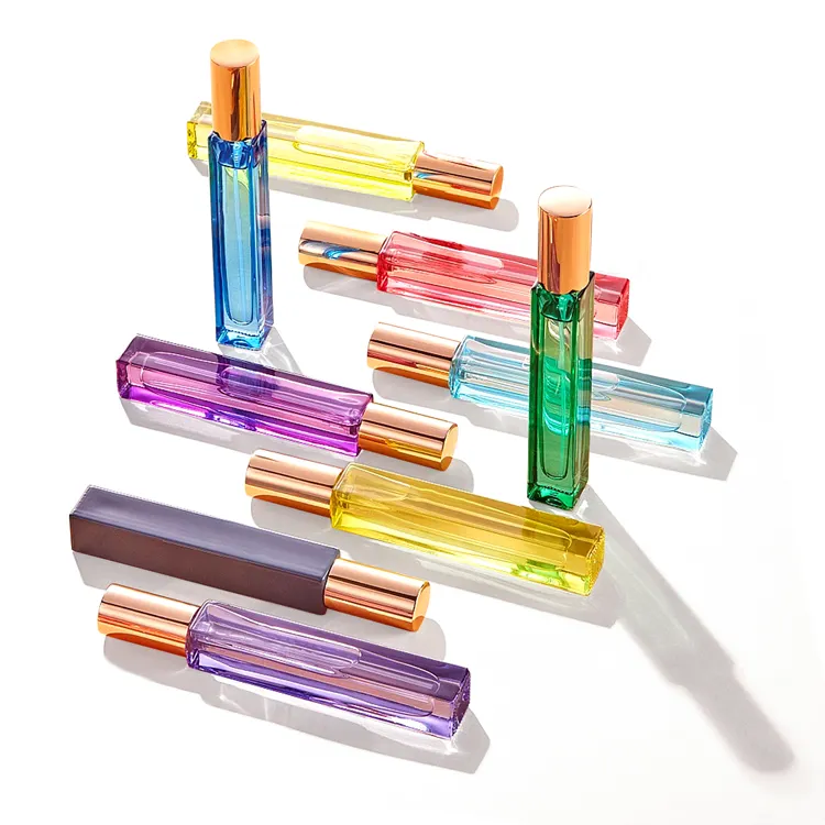 20ml 15ml 10ml 5ml gradient perfume refill bottle portable mini refillable empty long thin glass perfume spray bottle