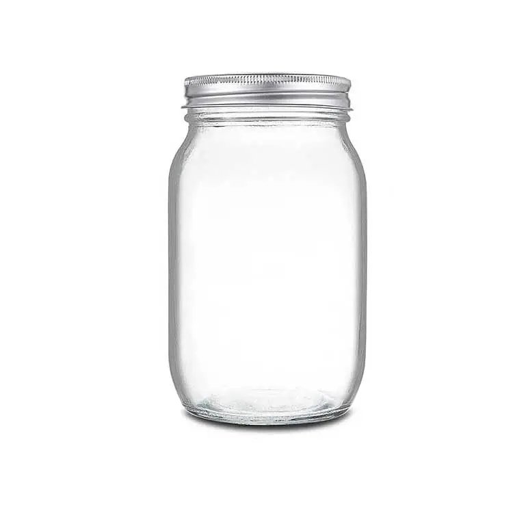 Wholesale Glass Mason Jar with Metal Lids 16oz Glass Canning Jars for Food Storage Drinking Fruit Vegetable