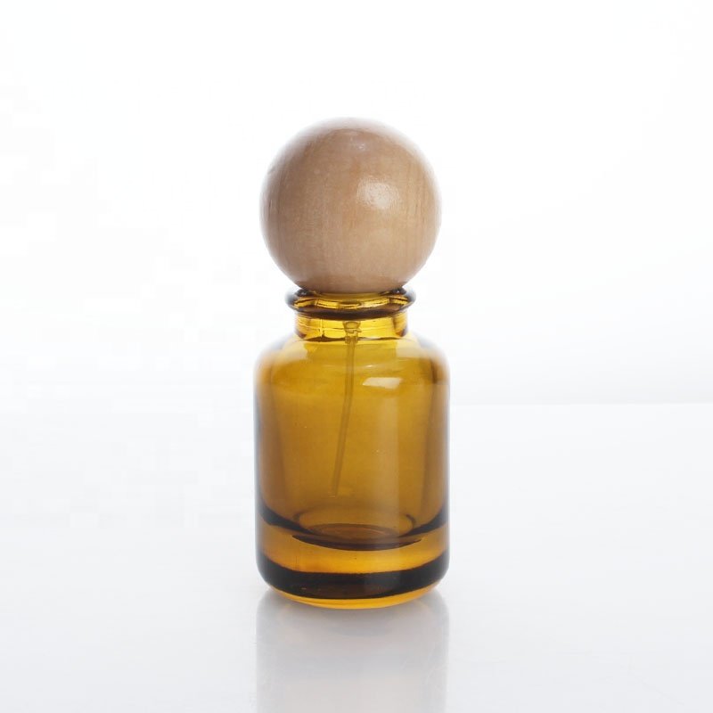 Luxury 50mL Brown Crimp glass bottle spray bottle portable perfume bottle