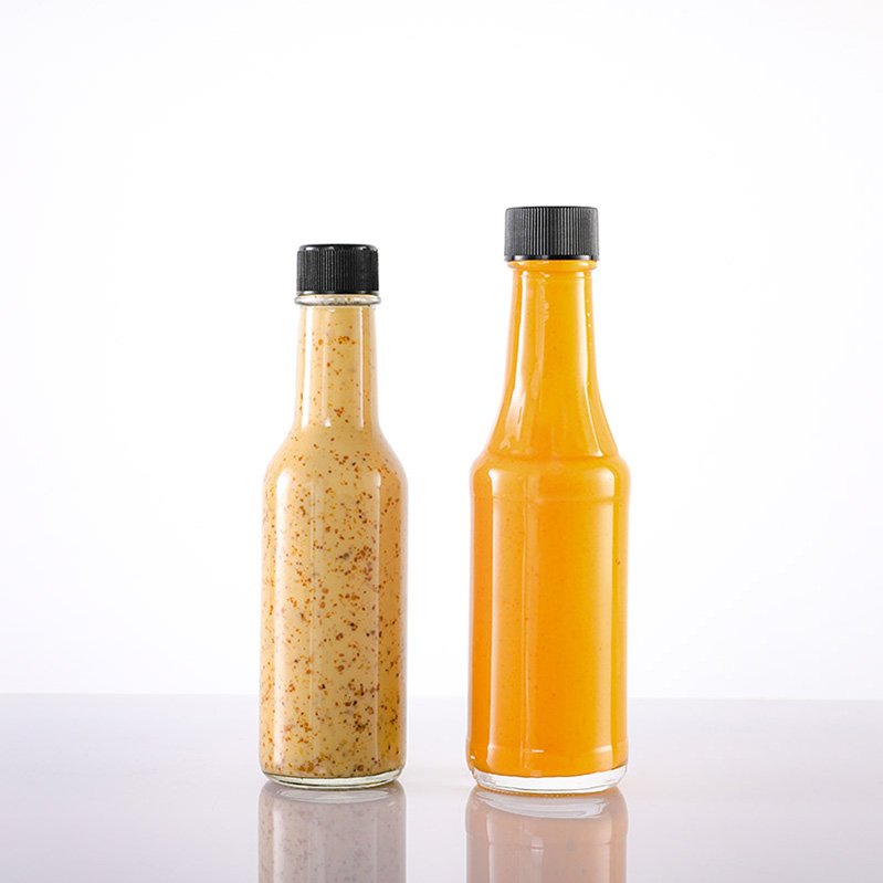 In Bulk Plastic Lid 270ml 300ml 330ml Seasoning Cruet Bearnaise Mushroom Tamari Sauce Ketchup Glass Woozy Bottles for Kitchen