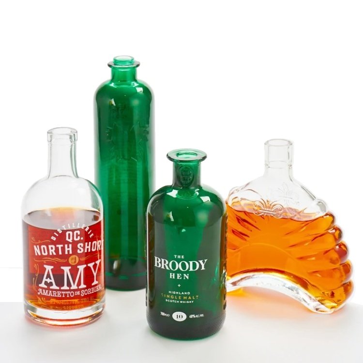Chinese Suppliers High Quality Customized Tequila Rum Vodka Spirit Thin High Bottles 750 ml 1L Glass Liquor Bottle