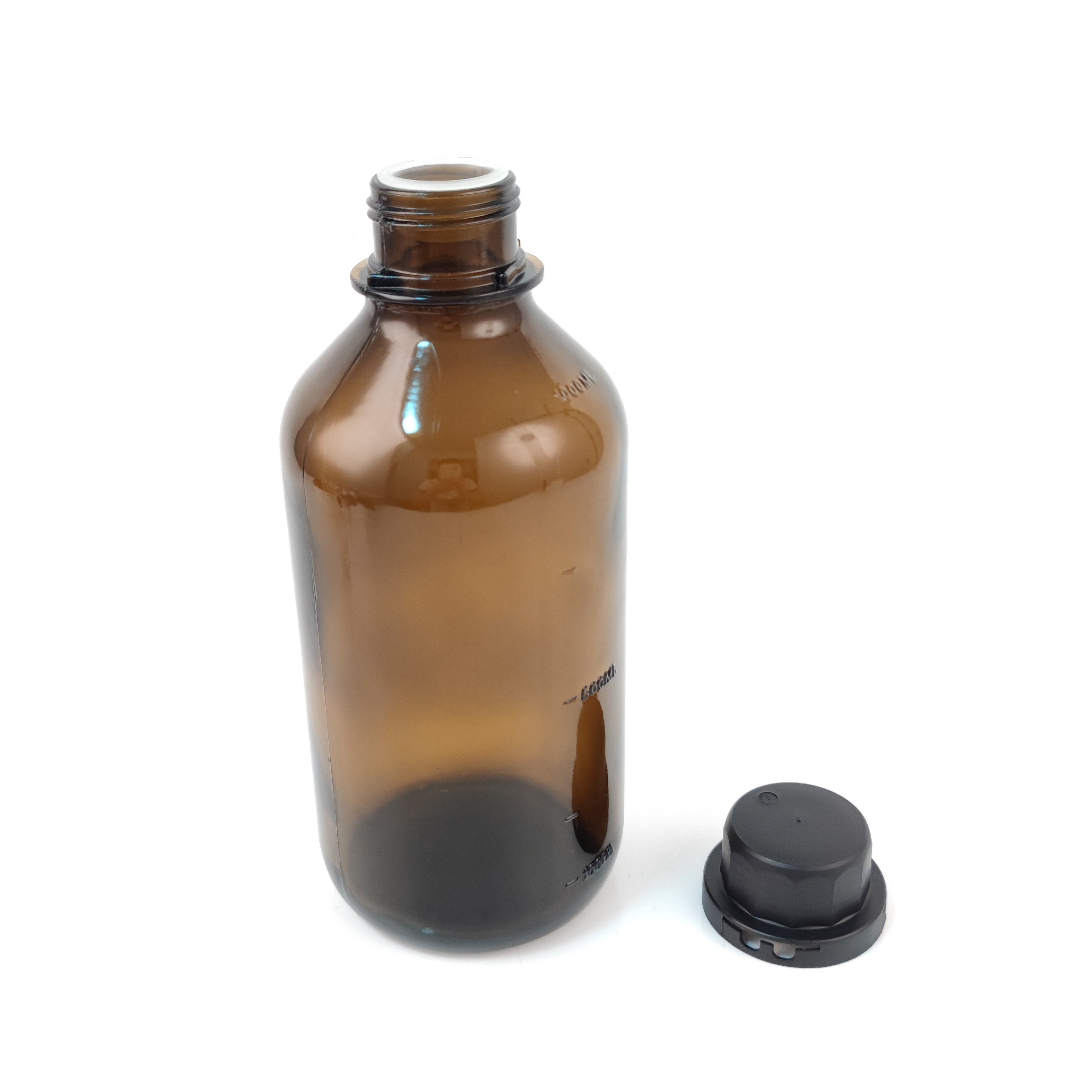 Wholesale 630ml 1000ml 1 liter 2.5 liter screw top amber chemical glass reagent bottle for laboratory with plastic cap