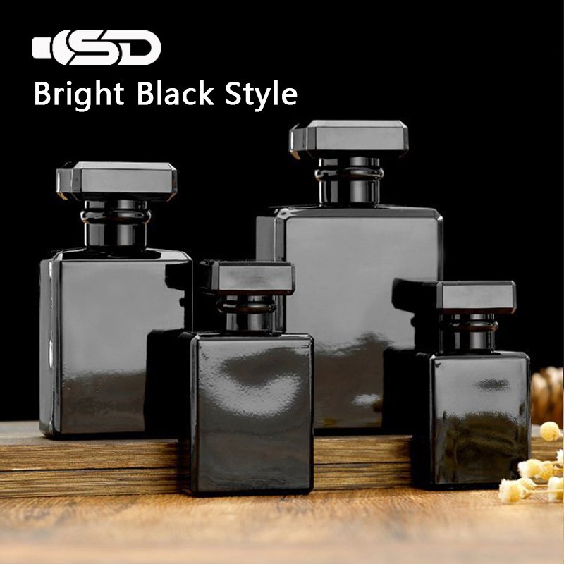 Matte Black Square Bottle 50ml 100ml 20ml 30ml Cologne Bottles And Packaging Glass 30ml Perfume Bottle With Packaging