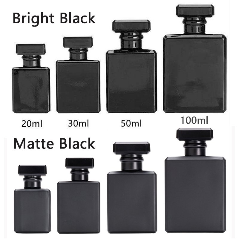Matte Black Square Bottle 50ml 100ml 20ml 30ml Cologne Bottles And Packaging Glass 30ml Perfume Bottle With Packaging