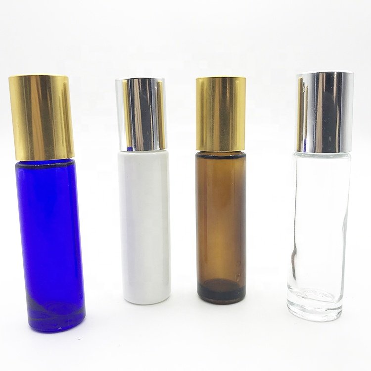 Leak proof Amber Blue Clear 10ml essential oil roller bottle glass perfume bottle