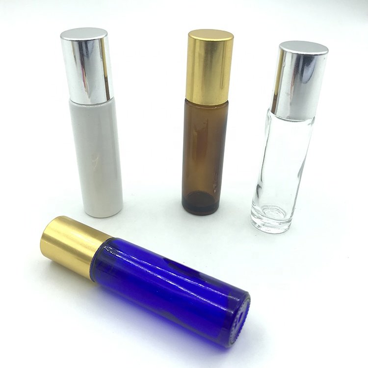 Leak proof Amber Blue Clear 10ml essential oil roller bottle glass perfume bottle
