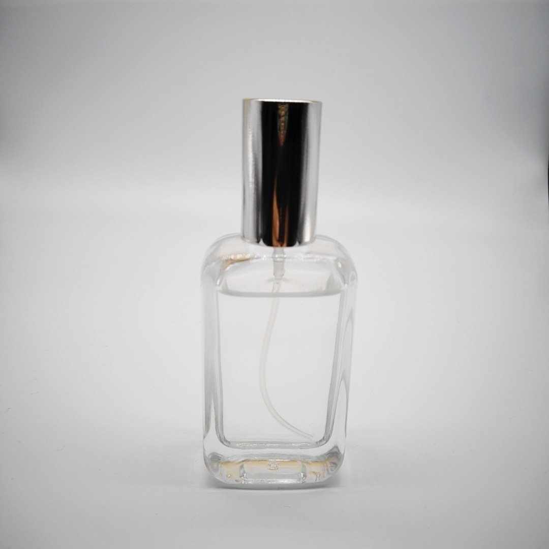 Customizable Transparent Empty Screw Type 50Ml Rectangular Perfume Glass Bottles For Perfumes