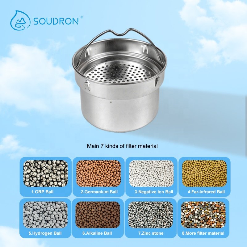 SOUDRON 300ml Bio Energy Nano Alkaline Flask pH 8.5 Alkaline Water Purifier Alkaline Water Bottle With Single Filter