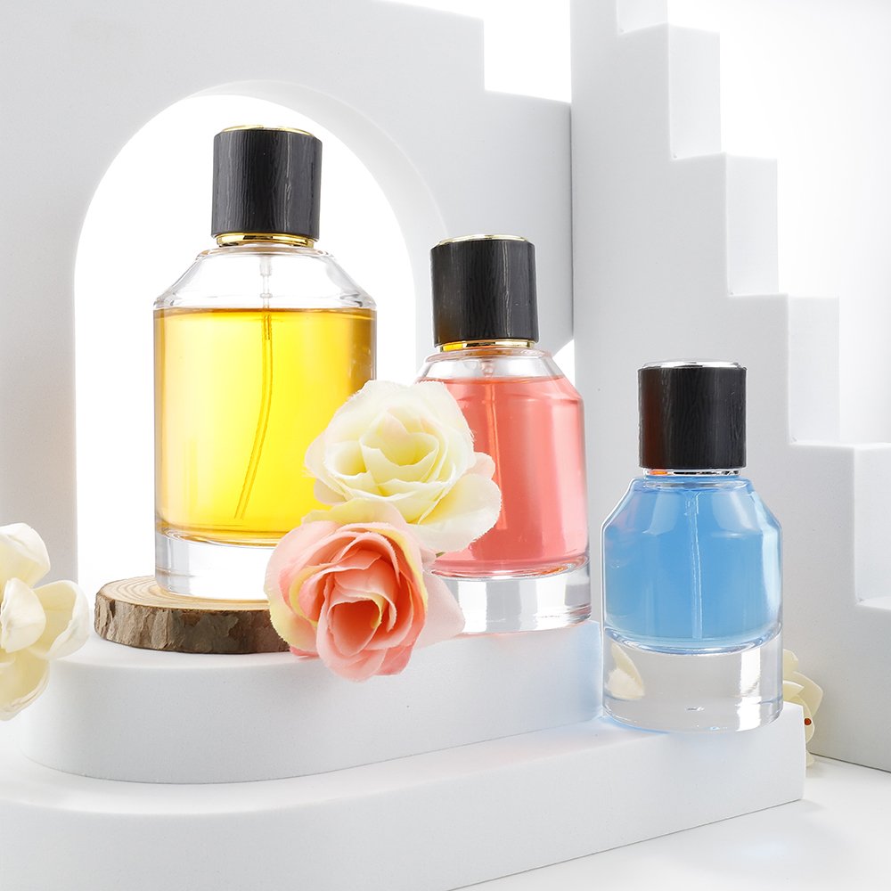 Round Spray Perfume Glass Bottle 30ml 50ml 100ml glass perfume bottle parfum luxury perfume bottle with cap