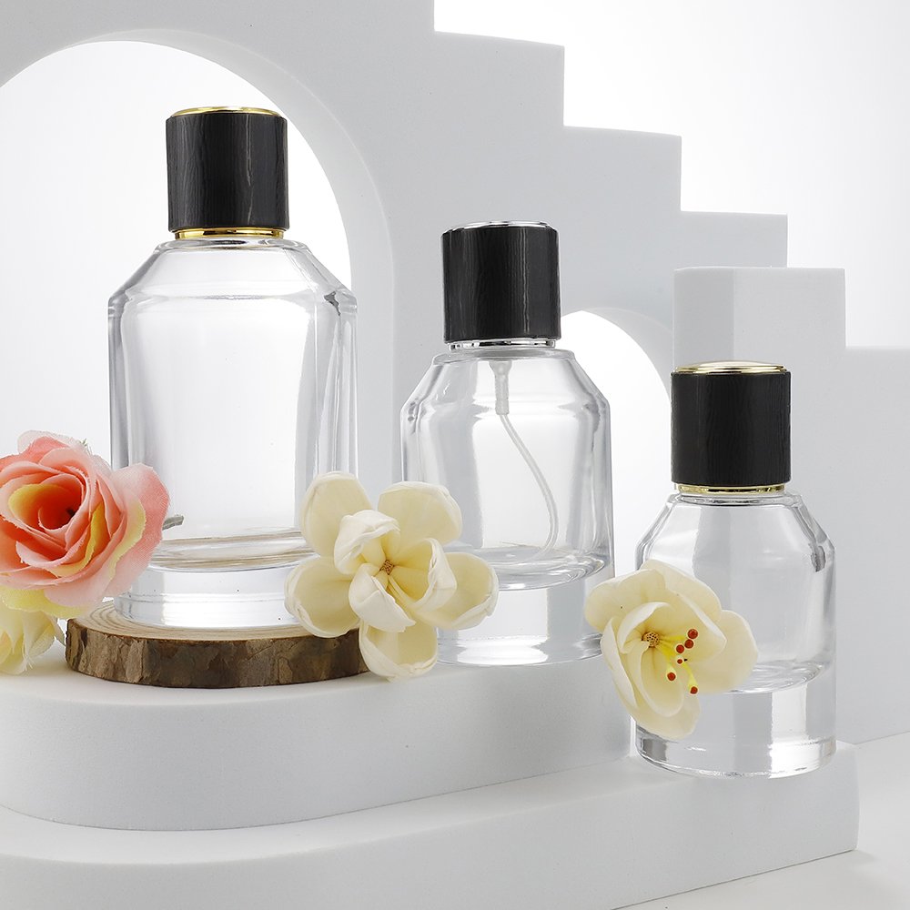 Round Spray Perfume Glass Bottle 30ml 50ml 100ml glass perfume bottle parfum luxury perfume bottle with cap