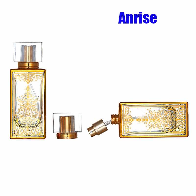 50ml Screw Top Flat Square Glass Bottle Rectangle Perfume Bottle Sub-Bottling Cosmetic Spray Pump Empty UV Bottle