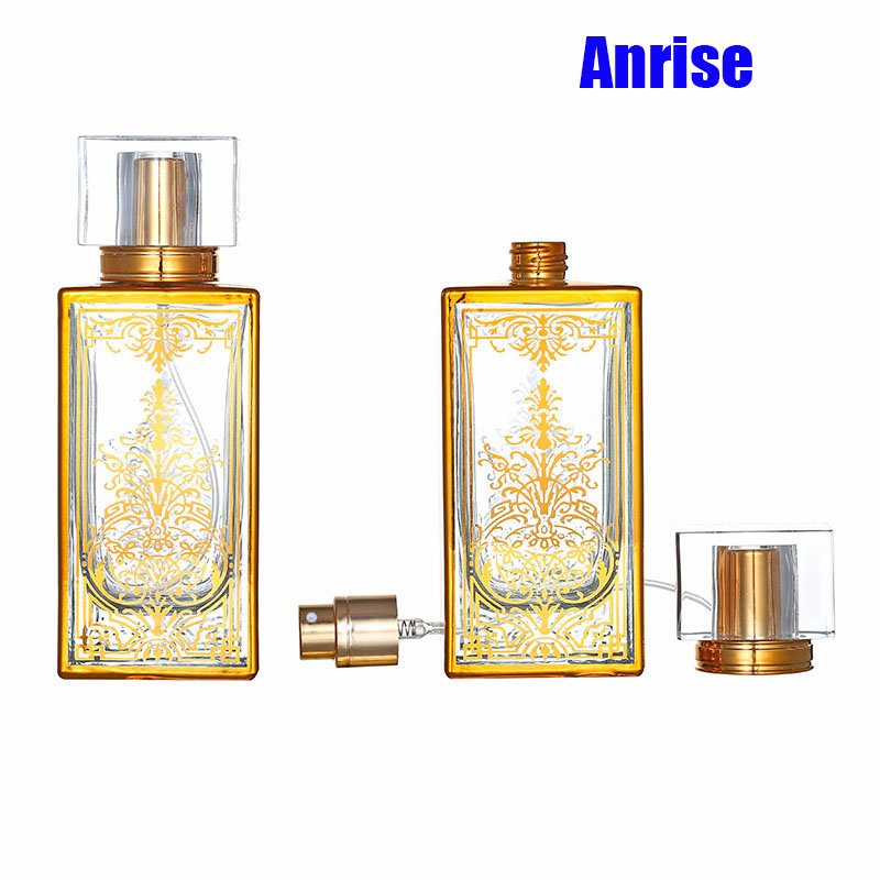 50ml Screw Top Flat Square Glass Bottle Rectangle Perfume Bottle Sub-Bottling Cosmetic Spray Pump Empty UV Bottle