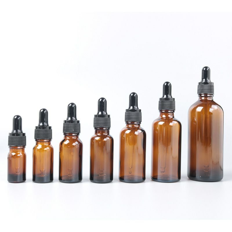 5ml 10ml 15ml 20ml 30ml 50ml 100ml matt black clear blue green amber frosted glass dropper bottle for essential oil