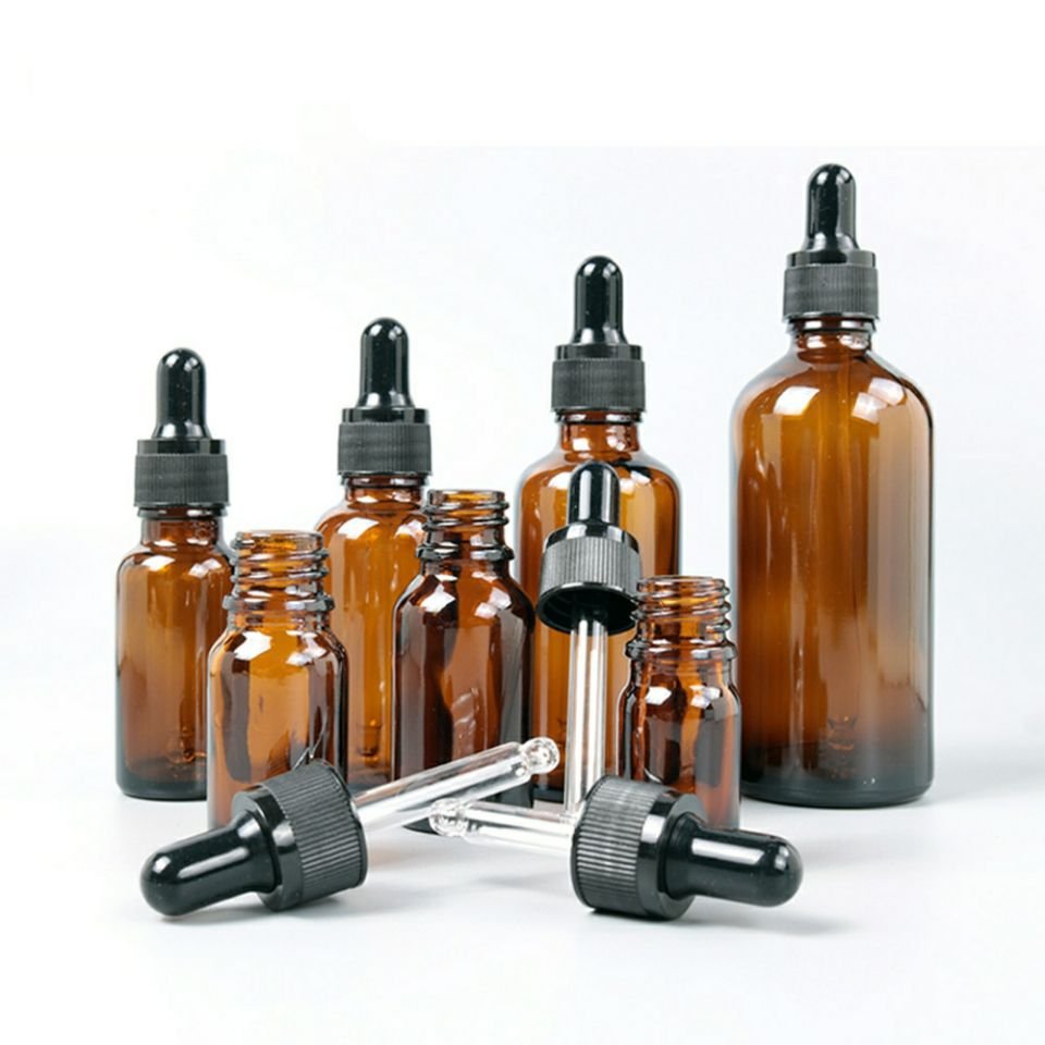 5ml 10ml 15ml 20ml 30ml 50ml 100ml matt black clear blue green amber frosted glass dropper bottle for essential oil