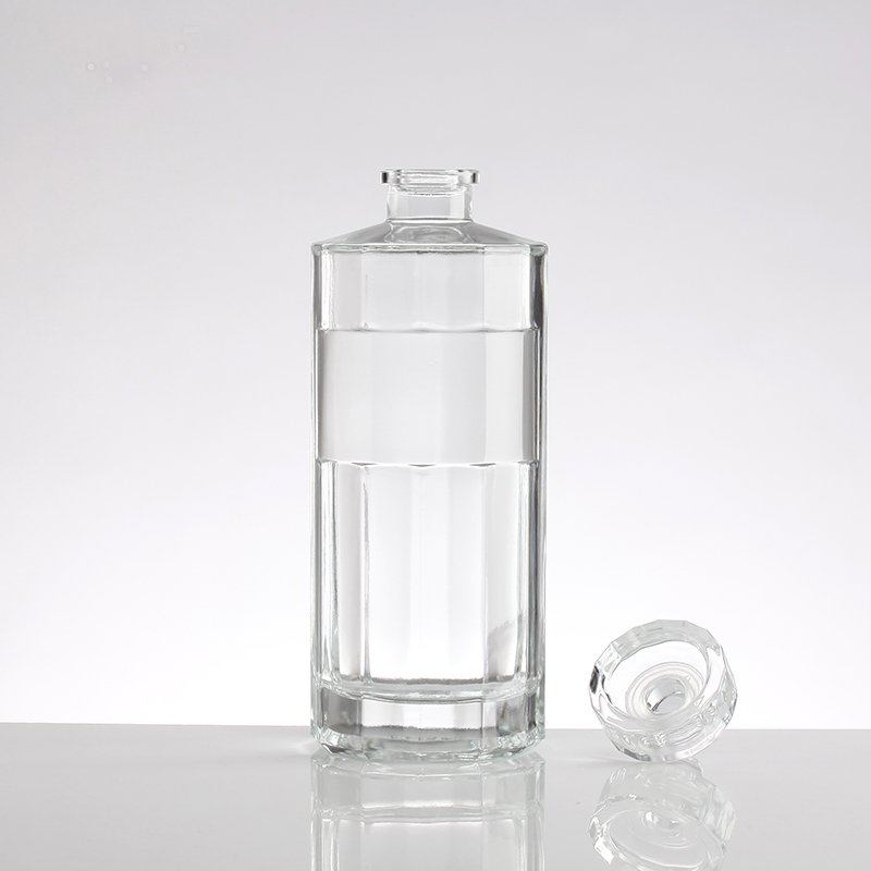 Popular 700ml Blue Glass Wine Bottle Milk Glass Bottle Metal Cap Engraved Whisky Vodka Water Beer Multiple Available-Industrial