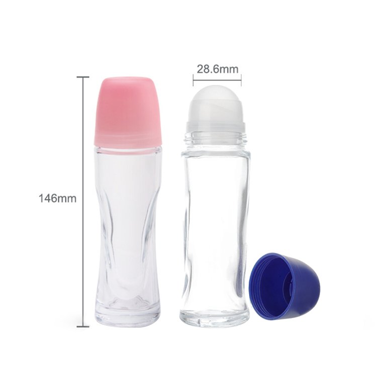 Antiperspirant desodorante em garrafa deodorant roll on bottle glass,glass bottle roll on,65ml clear roll on deodorant bottle