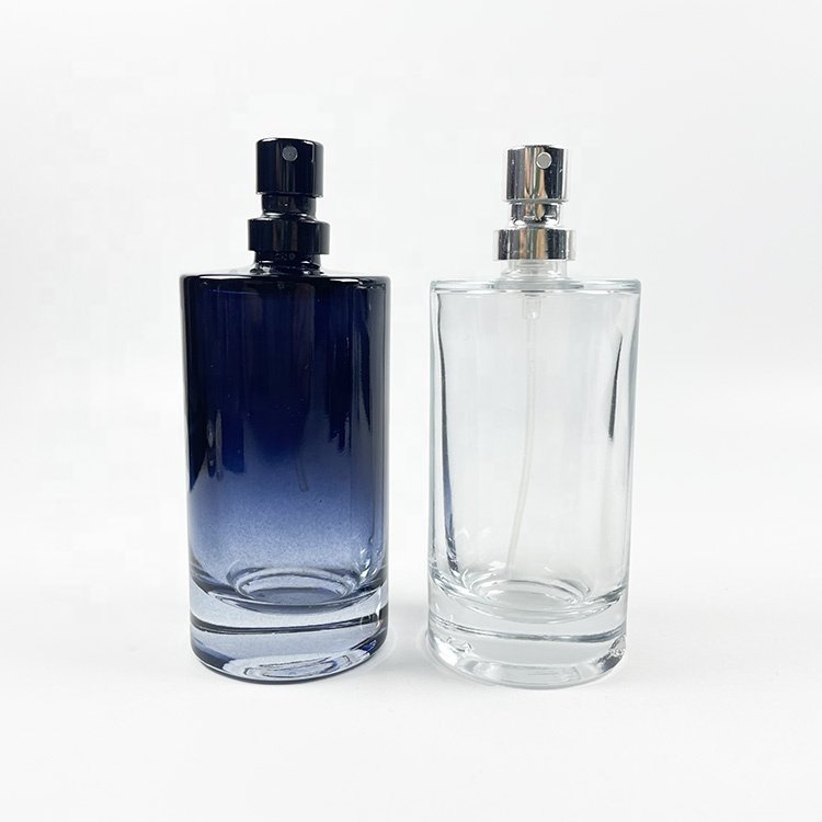 hotsale 25ml 50ml 100ml blue gradient perfume bottles empty glass spray perfume bottle round fragrance bottle