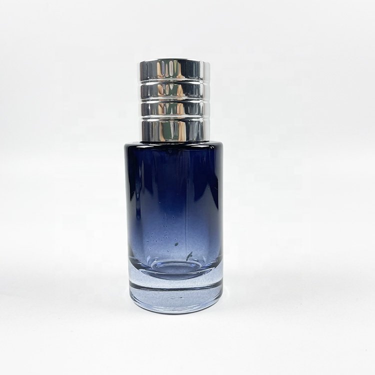 hotsale 25ml 50ml 100ml blue gradient perfume bottles empty glass spray perfume bottle round fragrance bottle