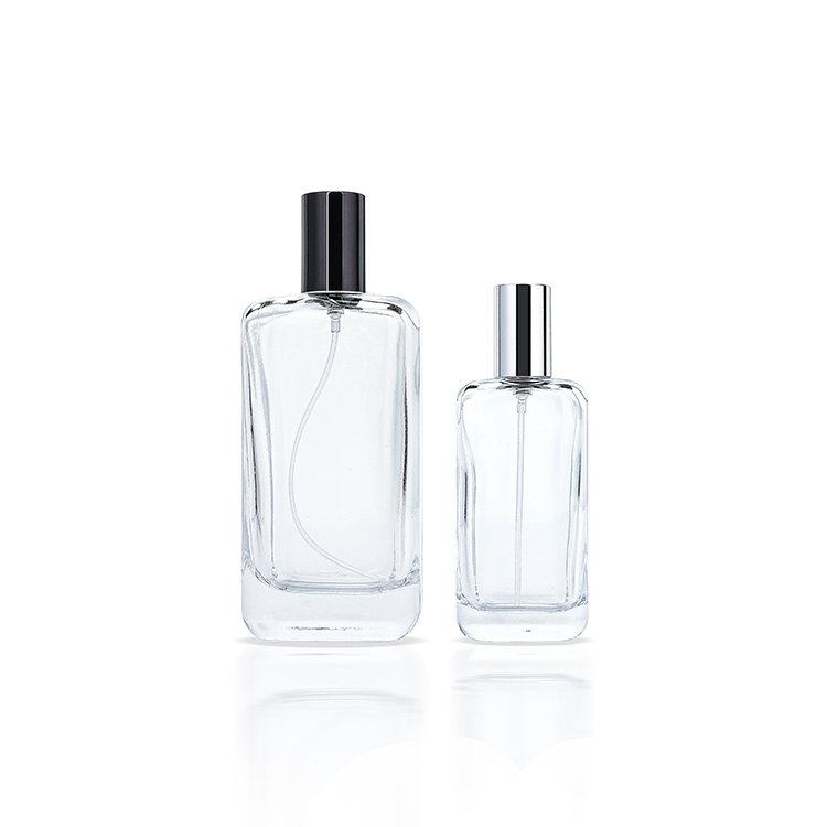 30ml 50ml 100ml Custom Logo Luxury Empty Free Design Women Parfum Packaging Clear Square Spray Glass Perfume Bottle With Cap