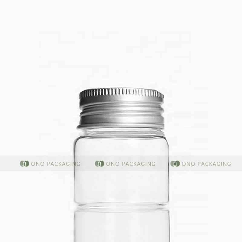 ONO 37mm Diameter High Borosilicate Screw neck Tube Bottle Clear Glass Vial Test Bottle with aluminum lid