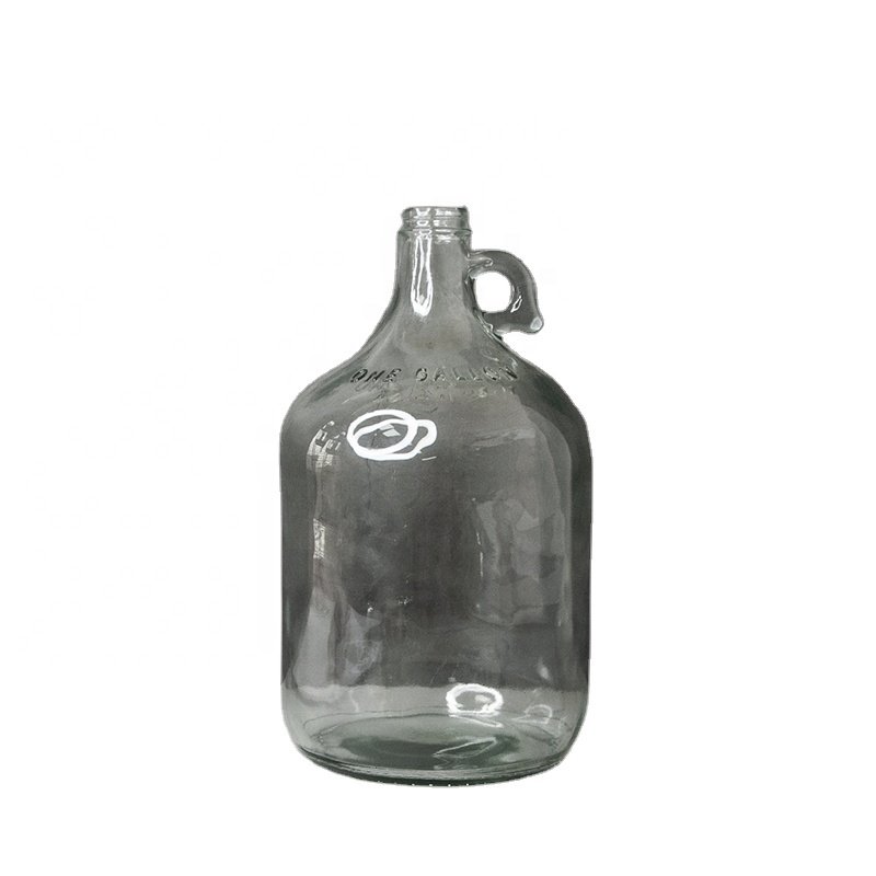 Half Gallon / 1 Gallon Amber Glass Wine Bottles California Fermenting Jug Glass Bottles for Beer Growler Soda with Black Lid