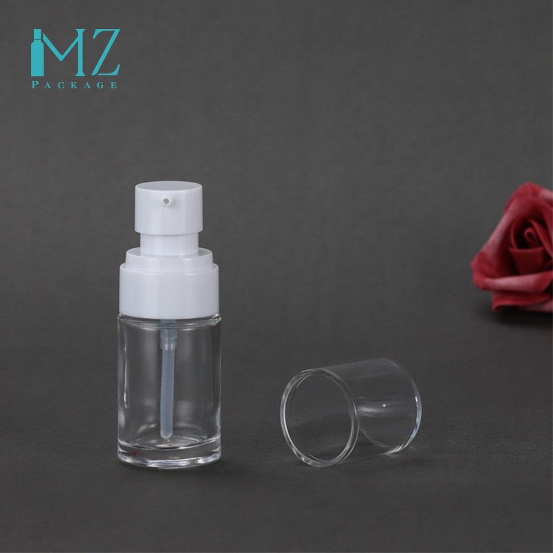 20ml glass press pump head foundation lotion bottle with pump essence emulsion press head glass bottle