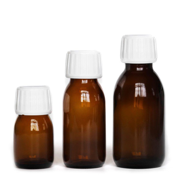 250ML amber empty Oral liquid Syrup glass bottle