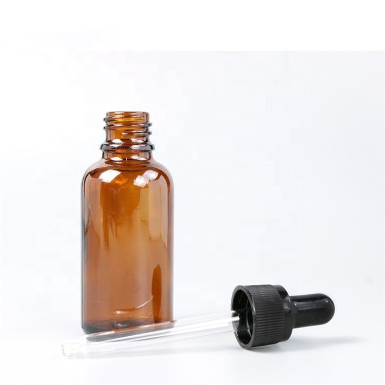 Refillable Round Amber Bottle Transparent Boston Serum Glass Dropper Bottles Bouteille Verre Essential Oil 5ml 10ml 20ml 30ml