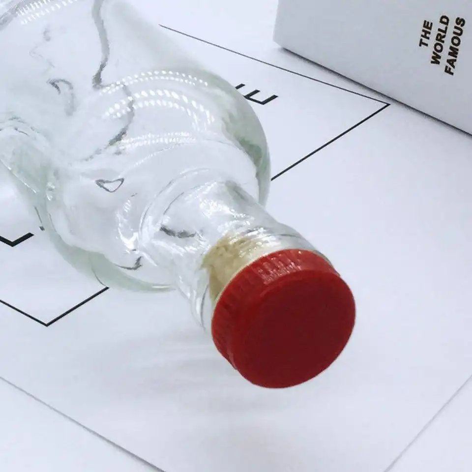 Mini Small Glass Bottle For Beverage Juice Whisky 200ml Gift Wine Bottle With Aluminium Lid