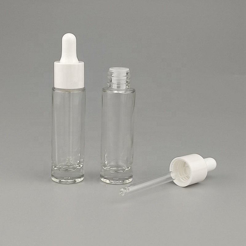 dropper glass bottle 15 ml empty cosmetic dropper bottle clear glass serum bottle dropper 18 mm white cap