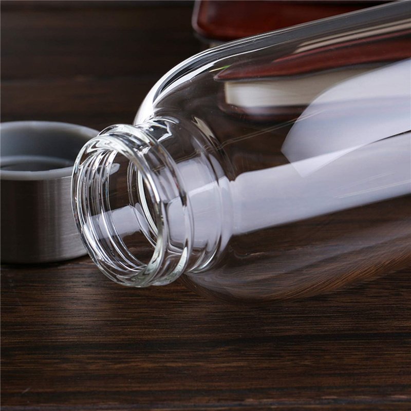 300ml 420ml 500ml Borosilicate Glass Water Bottle With Stainless Steel Lid Borosilicate Glass Water Bottle
