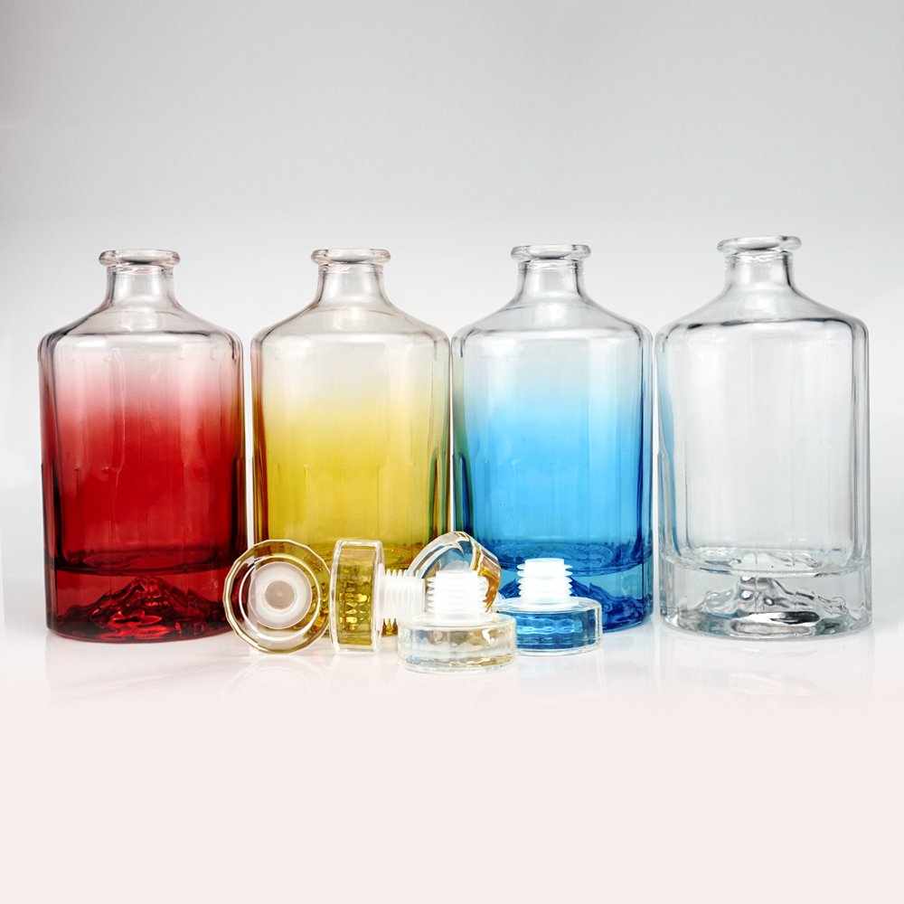 Wholesale factory unique shape glass rum whisky gin bottle liquor glass bottles 500ml 700ml 750ml