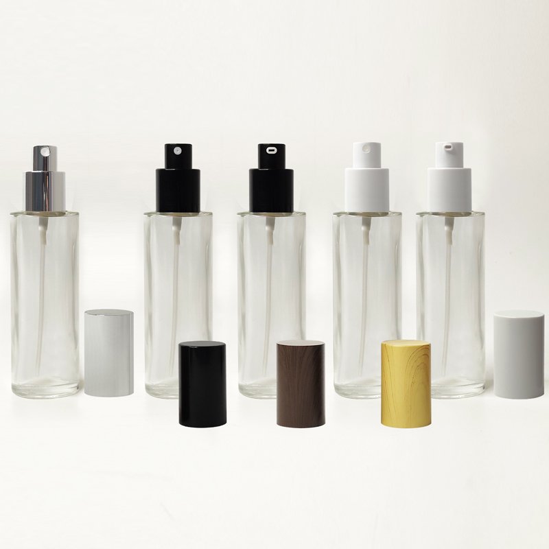 luxury cosmetic stick bottle glass body oil transparent pump bottle skincare sets packaging low moq