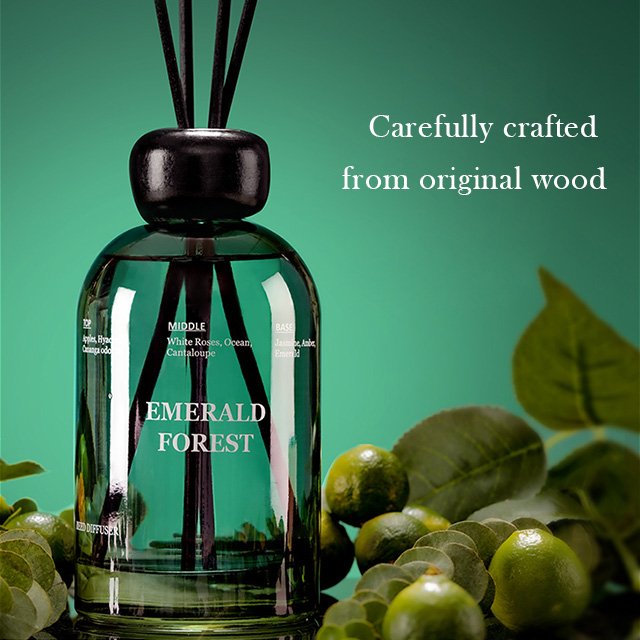 Vietnam Universal Air Freshener Mini Fiber Stick Reed Diffuser Glass Bottle With Wooden Lid