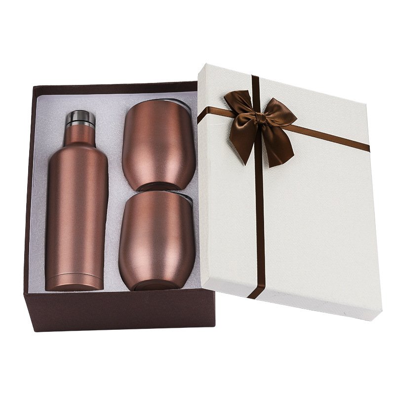 Wholesale Wine Tumbler Sets 17oz Double Wall Stainless Steel Insulated Wine Glass Bottle And 12oz 350ml Wine Tumbler Gift Set