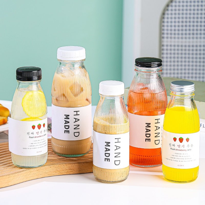 16oz Juice Bottle 500ml Round Glass Bottle 300ml Empty Beverage Bottle For Juice