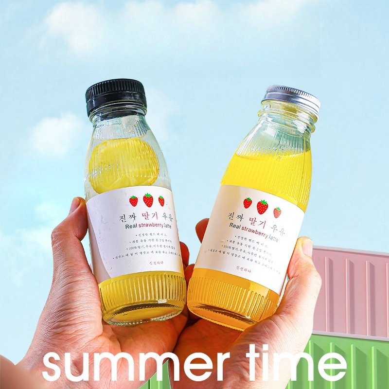 16oz Juice Bottle 500ml Round Glass Bottle 300ml Empty Beverage Bottle For Juice