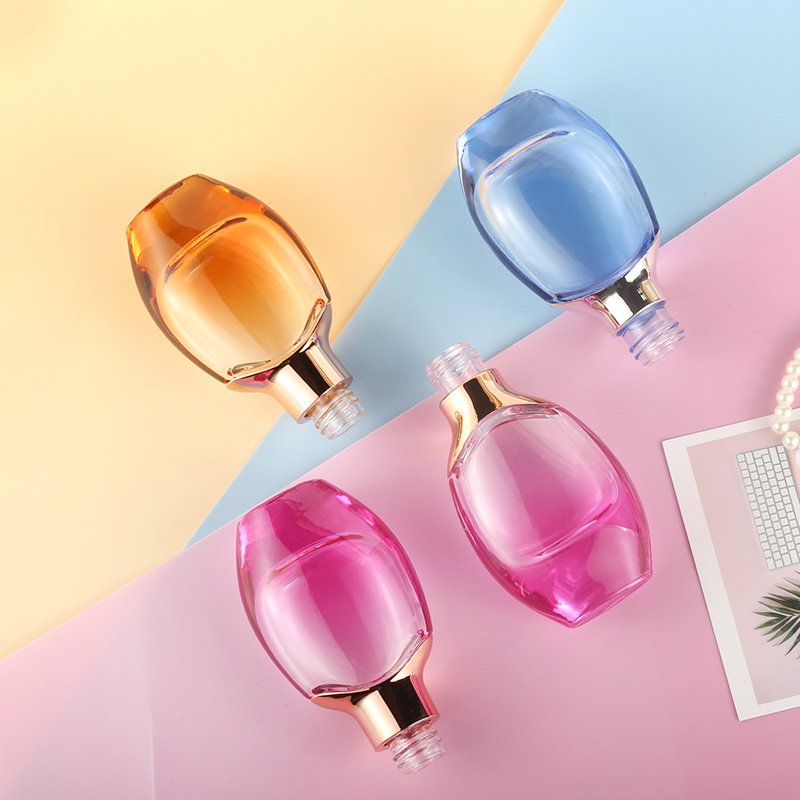 Fashion design skin care product serum glass bottle 1oz transparent flat oval essential oil dropper bottles 30ml