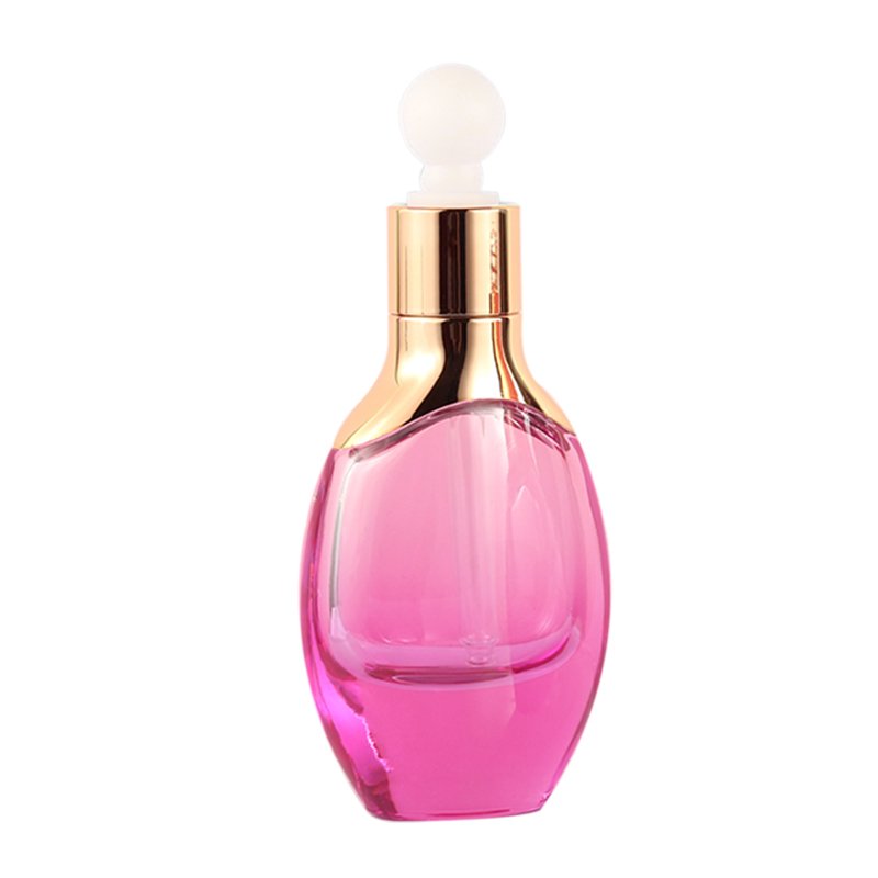 Fashion design skin care product serum glass bottle 1oz transparent flat oval essential oil dropper bottles 30ml