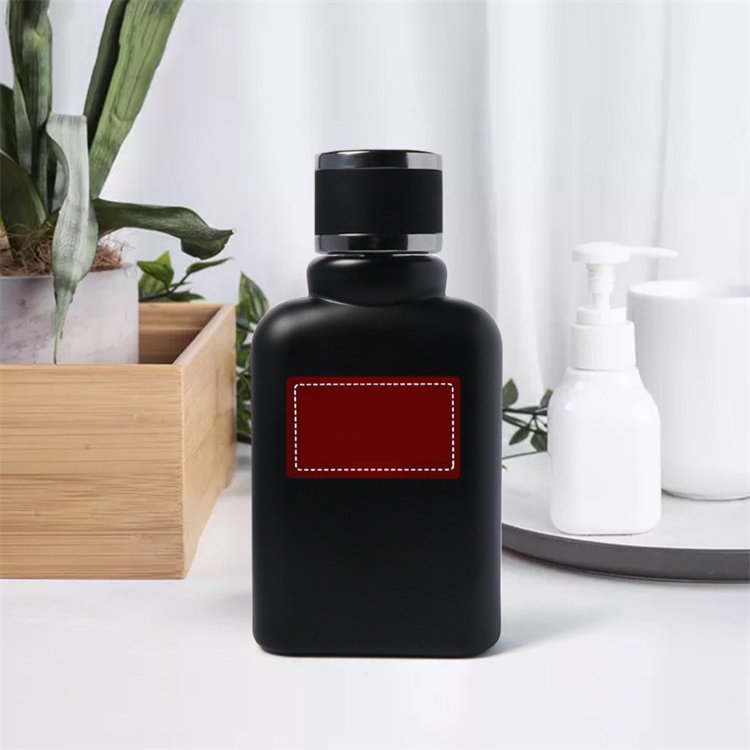 Free sample 50ml empty spray glass perfume 50 ml matte black bottles with cap