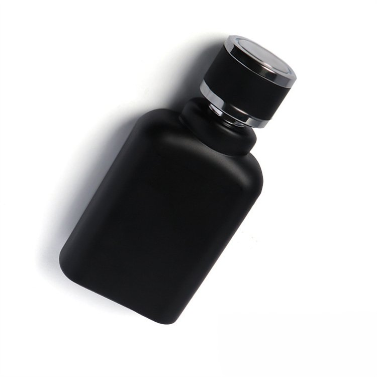 Free sample 50ml empty spray glass perfume 50 ml matte black bottles with cap