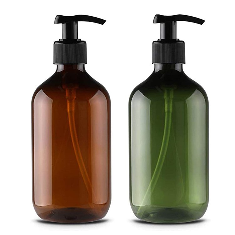 150ml 250ml 500ml Amber Plastic Spray Pump Bottle Glass Bottles Set Container for Lotion Shampoo Cream