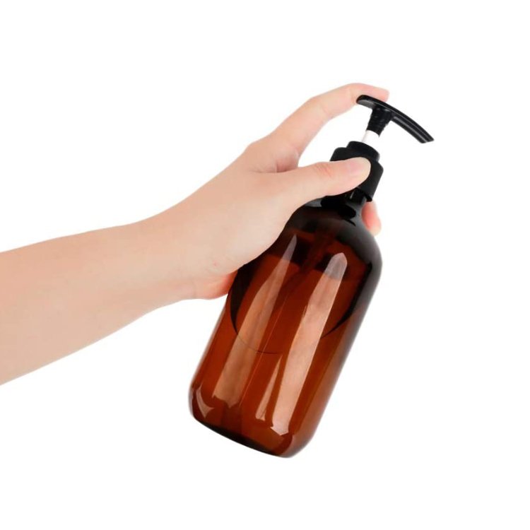 150ml 250ml 500ml Amber Plastic Spray Pump Bottle Glass Bottles Set Container for Lotion Shampoo Cream