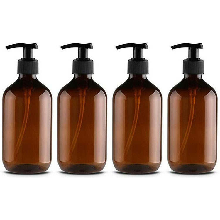 150ml 250ml 500ml Amber Plastic Spray Pump Bottle Glass Bottles Set Container for Lotion Shampoo Cream
