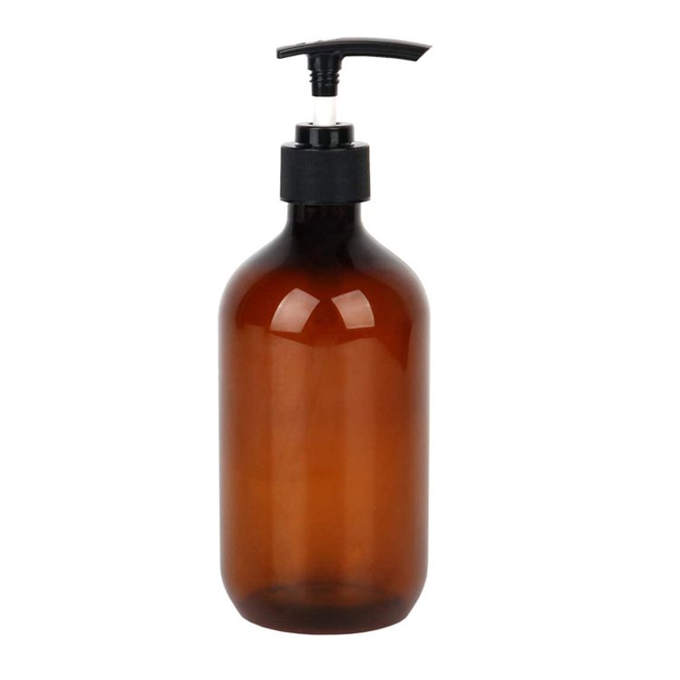 150ml 250ml 500ml Amber Plastic Spray Pump Bottle Glass Bottles Set Container for Lotion Shampoo Cream