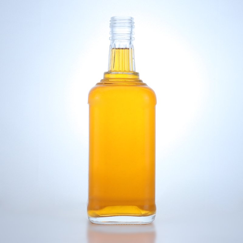 High Quality With Customizable Capacities And Shapes Vodka Whisky Tequila Rum Gin Brandy Glass Bottle With Lid