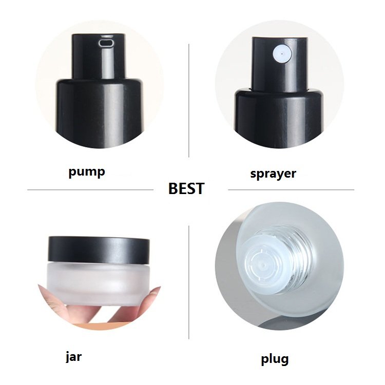 30ml 50ml 100ml glass bottle with pump frosted toner bottle factory stocks face serum bottles